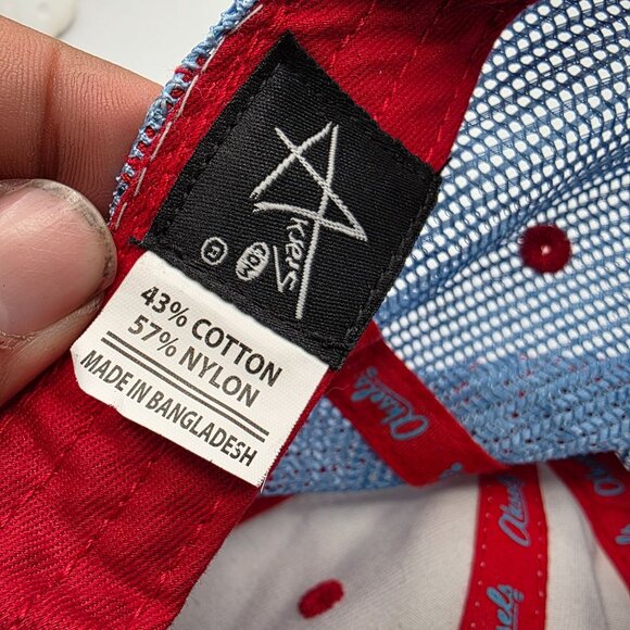 Akers Chicago Flag Mens Adjustable Cap Red White Blue Trucker Snapback Hat - Picture 6 of 9